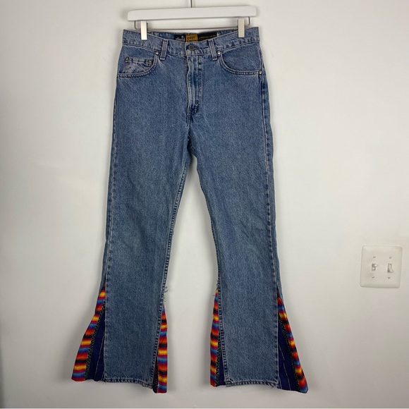 Vintage Levi’s Silvertab Denim Blue Jeans Straight & Narrow Flare Aztec - Picture 1 of 11